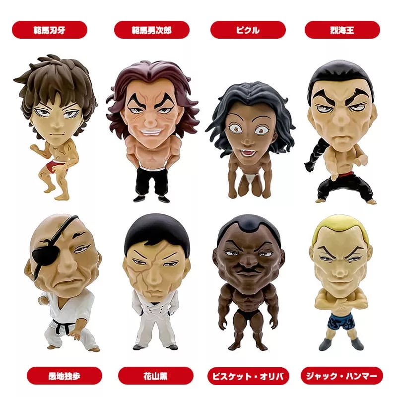 Baki Hanma 16d Collectible Figure Collection PVC Minifiguren 8er-Pack Baki Hanma 6 cm