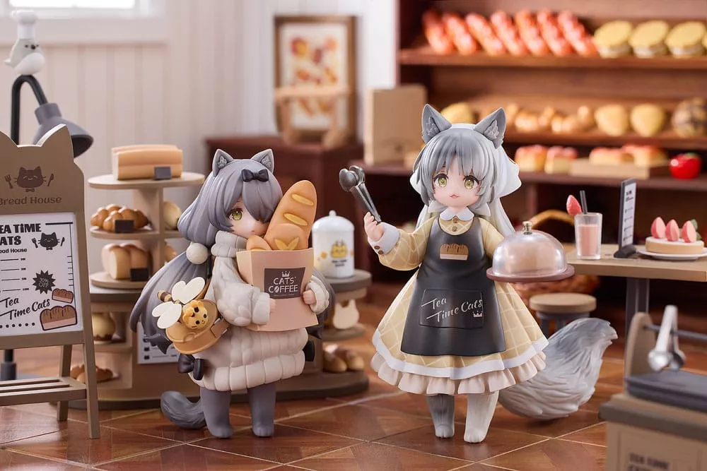 Decorated Life Collection PVC Statue Tea Time Cats - Cat Town Bakery Staff & Customer Set 12 cm