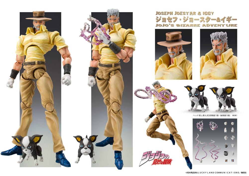 JoJo's Bizarre Adventure Figura Super Action Chozokado (Joseph Joestar & Iggy) (3rd-run) 15 cm