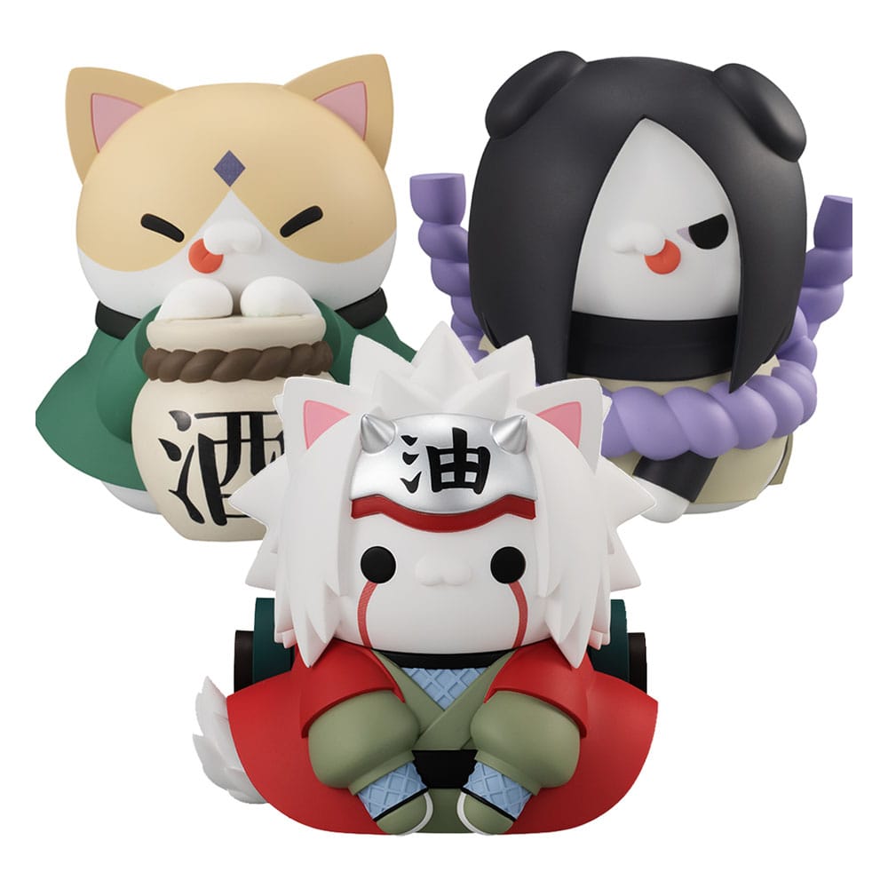 Naruto Shippuden Mega Cat Project Trading Figures Nyanto! The Big Nyaruto Series The Sannin Set 10 cm (With Gift)