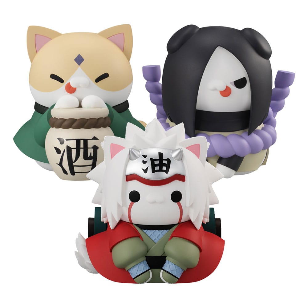 Naruto Shippuden Mega Cat Project Figuras Nyanto! The Big Nyaruto Series The Sannin Set 10 cm (With Gift)