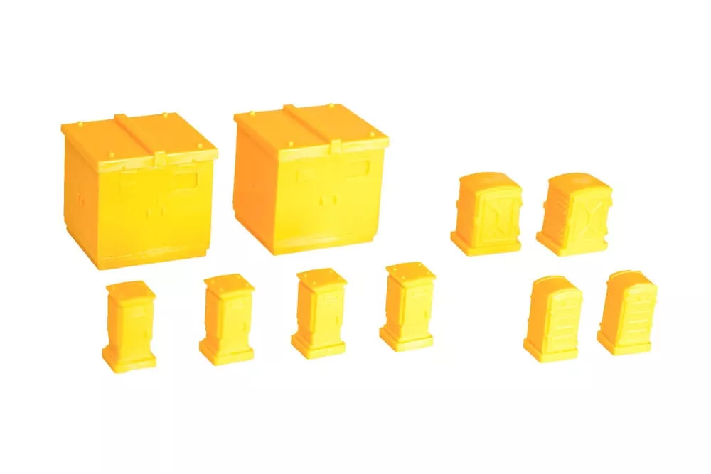 Original Character 1/80 Plastic Model Kit 1/80 Pop Another World Series Relay box/Cubicle Yellow 3 cm