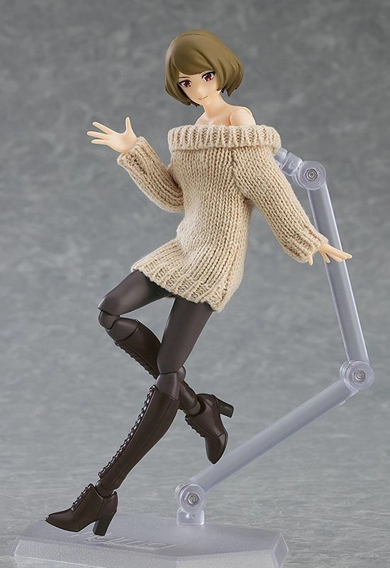 Original Character Figma Action Figure Female Body (Chiaki) with Off-the-Shoulder Sweater Dress 14 cm