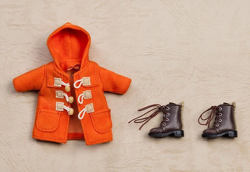 Original Character Parts for Nendoroid Doll Figures Warm Clothing Set: Boots & Duffle Coat (Orange)