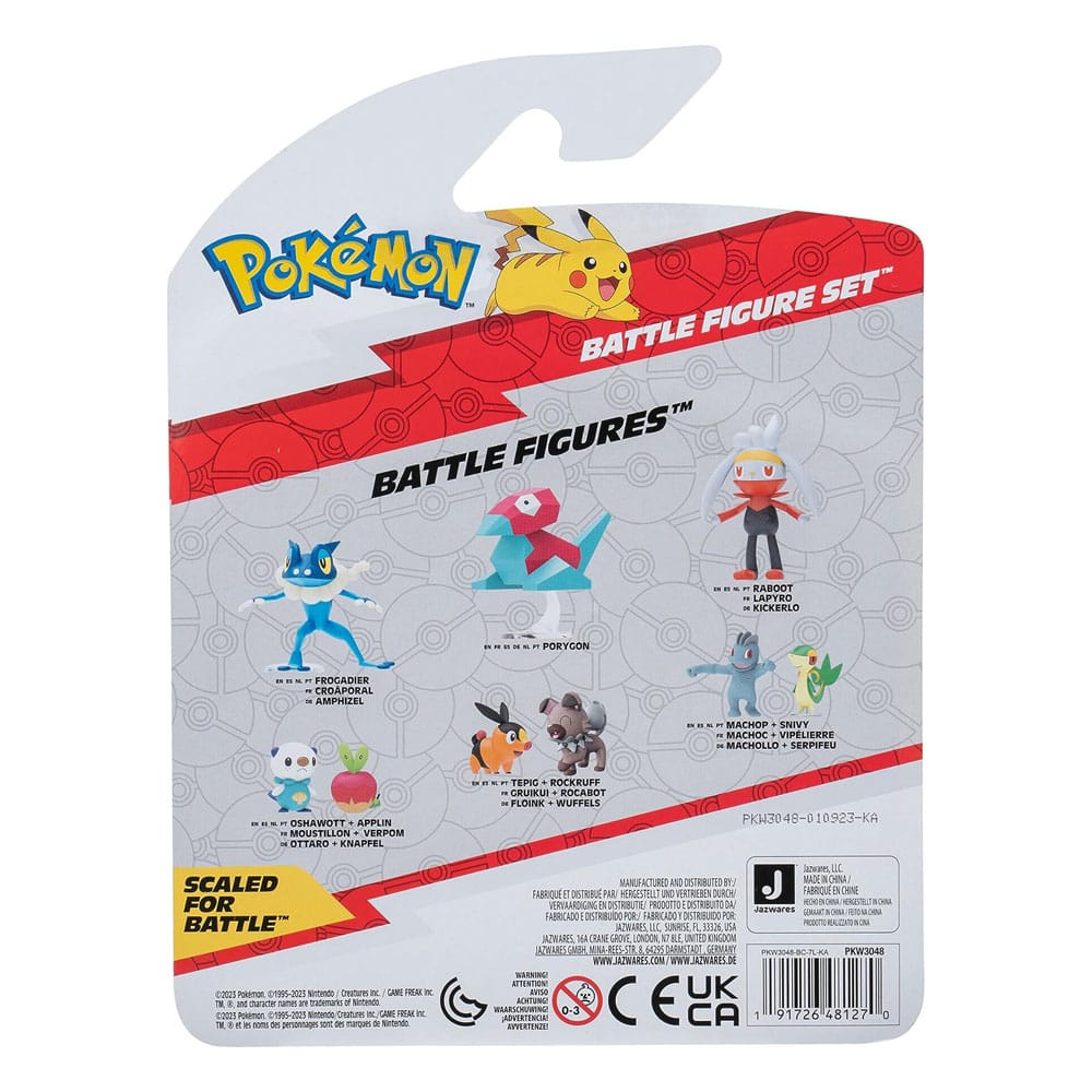 Pokémon Pack de 3 Figuras Battle Figure Set Rockruff, Bellossom, Vaporeon