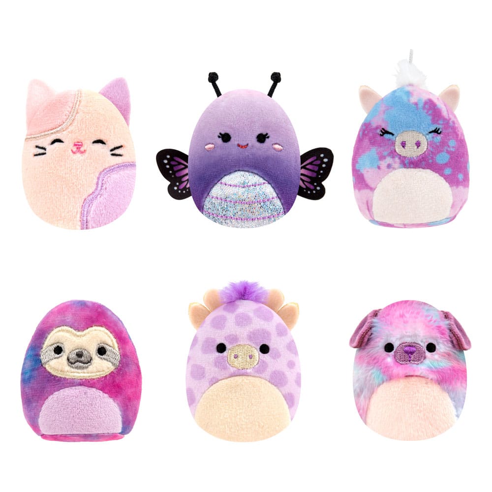 Squishville Mini Squishmallows Pack de 6 Peluches Purple Pals Squad 5 cm