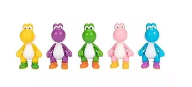 World of Nintendo Super Mario Pack de 5 Figuras Super Mario Wiggler, Mario und Luigi 6 cm