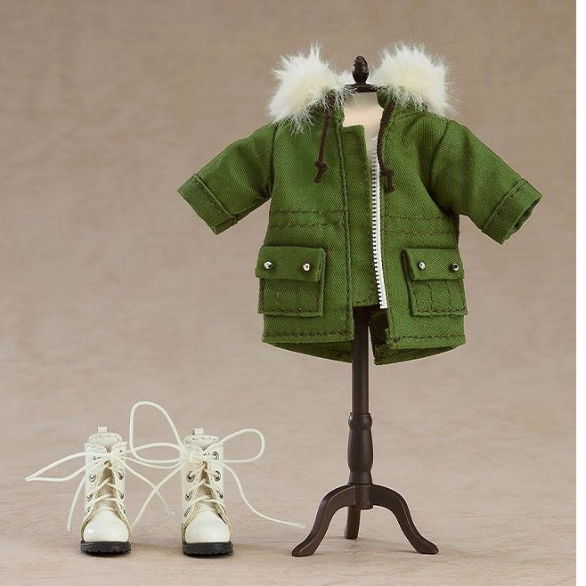 Original Character accessoires pour figurines Nendoroid Warm Clothing Set: Boots & Mod Coat (Khaki Green)